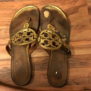gold tory burch miller sandal size 9